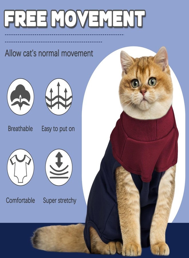 ADNIKIA Cat Recovery Suit Female, Breathable Onesie After Surgery Female for Abdominal Wounds or Skin Diseases, Anti-Licking Full Body Cat Surgery Recovery Suit, E-Collar Alternative Wear - Image 2